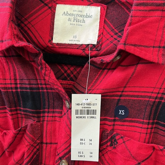 Abercrombie & Fitch red plaid flannel - Picture 3 of 3
